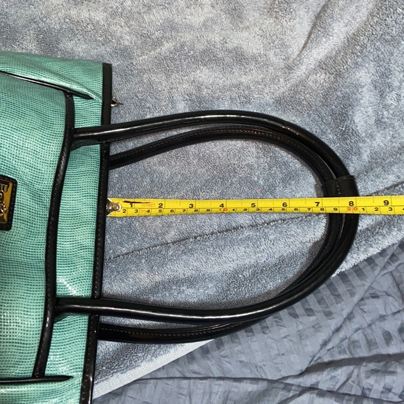 EUC Beijo Bag textured Blue Shoulder Satchel Hand Purse Tote - Picture 12 of 16